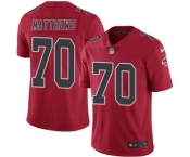 Men's Nike Atlanta Falcons #70 Jake Matthews Elite Red Rush Vapor Untouchable NFL Jersey