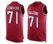 Men's Nike Atlanta Falcons #71 Wes Schweitzer Limited Red Player Name & Number Tank Top NFL Jersey