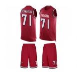 Men's Nike Atlanta Falcons #71 Wes Schweitzer Limited Red Tank Top Suit NFL Jersey