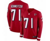 Men's Nike Atlanta Falcons #71 Wes Schweitzer Limited Red Therma Long Sleeve NFL Jersey