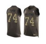 Men's Nike Atlanta Falcons #74 Tani Tupou Limited Green Salute to Service Tank Top NFL Jersey