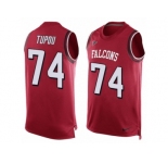 Men's Nike Atlanta Falcons #74 Tani Tupou Limited Red Player Name & Number Tank Top NFL Jersey