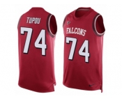 Men's Nike Atlanta Falcons #74 Tani Tupou Limited Red Player Name & Number Tank Top NFL Jersey