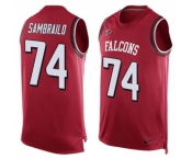 Men's Nike Atlanta Falcons #74 Ty Sambrailo Limited Red Player Name & Number Tank Top NFL Jersey
