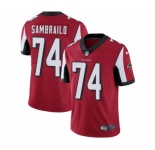 Men's Nike Atlanta Falcons #74 Ty Sambrailo Red Team Color Vapor Untouchable Limited Player NFL Jersey