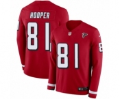 Men's Nike Atlanta Falcons #81 Austin Hooper Limited Red Therma Long Sleeve NFL Jersey