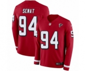 Men's Nike Atlanta Falcons #94 Deadrin Senat Limited Red Therma Long Sleeve NFL Jersey