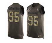 Men's Nike Atlanta Falcons #95 Jack Crawford Limited Green Salute to Service Tank Top NFL Jersey