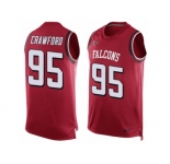 Men's Nike Atlanta Falcons #95 Jack Crawford Limited Red Player Name & Number Tank Top NFL Jersey