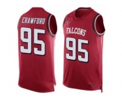 Men's Nike Atlanta Falcons #95 Jack Crawford Limited Red Player Name & Number Tank Top NFL Jersey