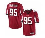 Men's Nike Atlanta Falcons #95 Jack Crawford Limited Red Team Color NFL Jersey
