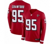 Men's Nike Atlanta Falcons #95 Jack Crawford Limited Red Therma Long Sleeve NFL Jersey