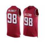 Men's Nike Atlanta Falcons #98 Takkarist McKinley Limited Red Player Name & Number Tank Top NFL Jersey