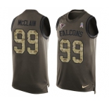 Men's Nike Atlanta Falcons #99 Terrell McClain Limited Green Salute to Service Tank Top NFL Jersey
