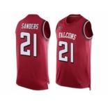 Nike Atlanta Falcons #21 Deion Sanders Red Team Color Men's Stitched NFL Limited Tank Top Jersey
