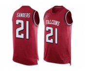 Nike Atlanta Falcons #21 Deion Sanders Red Team Color Men's Stitched NFL Limited Tank Top Jersey