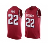 Nike Atlanta Falcons #22 Keanu Neal Limited Red Player Name & Number Tank Top NFL Jersey