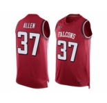 Nike Atlanta Falcons #37 Ricardo Allen Red Team Color Men's Stitched NFL Limited Tank Top Jersey