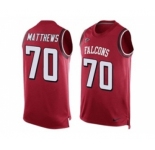 Nike Atlanta Falcons #70 Jake Matthews Red Team Color Men's Stitched NFL Limited Tank Top Jersey