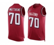 Nike Atlanta Falcons #70 Jake Matthews Red Team Color Men's Stitched NFL Limited Tank Top Jersey