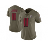 Women Nike Atlanta Falcons #11 Julio Jones Limited Olive 2017 Salute to Service NFL Jersey