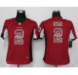 Women Nike Atlanta Falcons #2 Matt Ryan Red Strobe Jersey