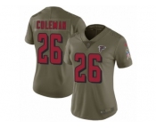 Women Nike Atlanta Falcons #26 Tevin Coleman Limited Olive 2017 Salute to Service NFL Jersey