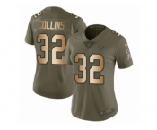 Women Nike Atlanta Falcons #32 Jalen Collins Limited Olive Gold 2017 Salute to Service NFL Jersey