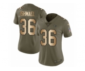 Women Nike Atlanta Falcons #36 Kemal Ishmael Limited Olive Gold 2017 Salute to Service NFL Jersey