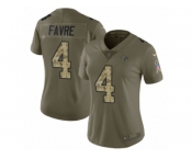 Women Nike Atlanta Falcons #4 Brett Favre Limited Olive Camo 2017 Salute to Service NFL Jersey