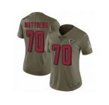 Women Nike Atlanta Falcons #70 Jake Matthews Limited Olive 2017 Salute to Service NFL Jersey