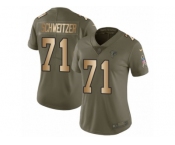 Women Nike Atlanta Falcons #71 Wes Schweitzer Limited Olive Gold 2017 Salute to Service NFL Jersey