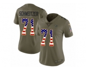 Women Nike Atlanta Falcons #71 Wes Schweitzer Limited Olive USA Flag 2017 Salute to Service NFL Jersey
