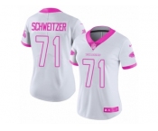 Women Nike Atlanta Falcons #71 Wes Schweitzer Limited White Pink Rush Fashion NFL Jersey