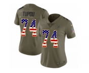 Women Nike Atlanta Falcons #74 Tani Tupou Limited Olive USA Flag 2017 Salute to Service NFL Jersey