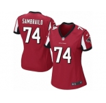Women Nike Atlanta Falcons #74 Ty Sambrailo Game Red Team Color NFL Jersey