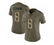 Women Nike Atlanta Falcons #8 Matt Schaub Limited Olive Camo 2017 Salute to Service NFL Jersey