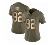 Women Nike Atlanta Falcons #92 Dontari Poe Limited Olive Gold 2017 Salute to Service NFL Jersey