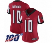 Women's Atlanta Falcons #10 Steve Bartkowski Red Team Color Vapor Untouchable Limited Player 100th Season Football Jersey