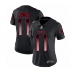 Women's Atlanta Falcons #11 Julio Jones Limited Black Smoke Fashion Football Jersey