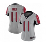 Women's Atlanta Falcons #11 Julio Jones Limited Silver Inverted Legend Football Jersey
