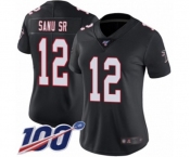 Women's Atlanta Falcons #12 Mohamed Sanu Black Alternate Vapor Untouchable Limited Player 100th Season Football Jersey