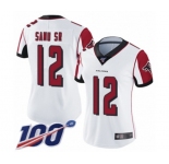 Women's Atlanta Falcons #12 Mohamed Sanu White Vapor Untouchable Limited Player 100th Season Football Jersey