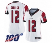 Women's Atlanta Falcons #12 Mohamed Sanu White Vapor Untouchable Limited Player 100th Season Football Jersey