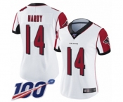 Women's Atlanta Falcons #14 Justin Hardy White Vapor Untouchable Limited Player 100th Season Football Jersey