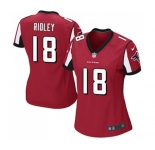 Women's Atlanta Falcons #18 Calvin Ridley Game Red Team Color Football Jersey
