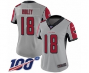 Women's Atlanta Falcons #18 Calvin Ridley Limited Silver Inverted Legend 100th Season Football Jersey