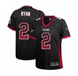 Women's Atlanta Falcons #2 Matt Ryan Elite Black Drift Fashion Football Jersey