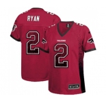 Women's Atlanta Falcons #2 Matt Ryan Elite Red Drift Fashion Football Jersey