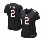 Women's Atlanta Falcons #2 Matt Ryan Game Black Alternate Football Jersey